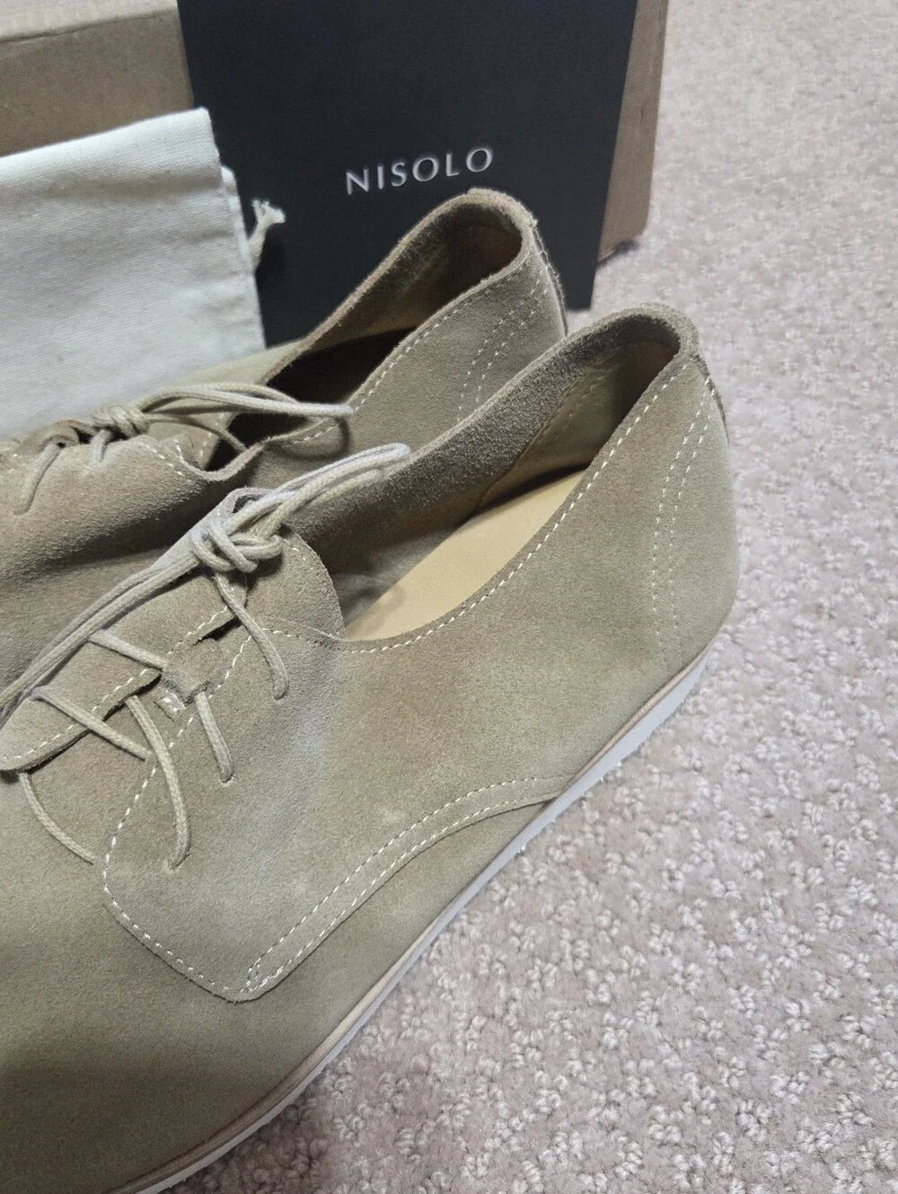 Nisolo Stone Sedona Ravel Derby Mens Shoes Size 10 New With Box Classic Career